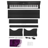 ♬ Mustar Digital Piano 88 Semi Weighted Keys 3 pedals Wooden Stand LCD Black