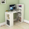 White Office Computer Desk with 4 Tier Shelves PC Laptop Study Table Workstation