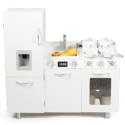 Kids Wooden Kitchen Play set Children Realistic Cooking Role Play Toy W/ Sound