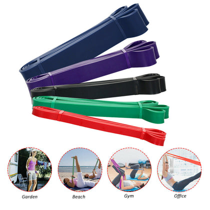 Resistance Bands Loop Heavy Duty Exercise Sports Fitness Gym Yoga Pull UP D5F0