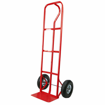 NEW! 600lb Industrial Heavy Duty Hand Trolley Sack Truck Barrow (Red)