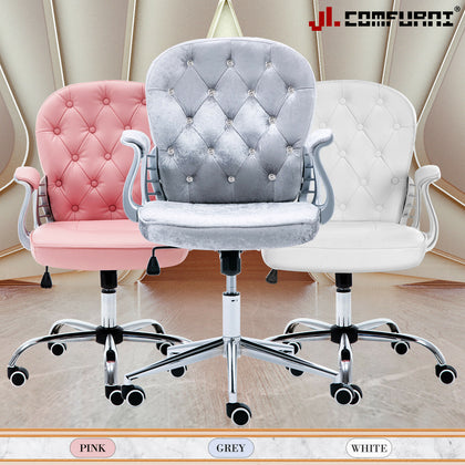 JL Comfurni Ergonomic Home Office Chair Rocking Swivel Computer Desk Chair