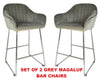 Velvet Bar Stools set of 2 Chairs Kitchen Breakfast Bar Stools with Backrest