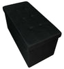 Quilted Top Folding Storage Ottoman Seat Stool Chest Toy Storage Box Linen Look