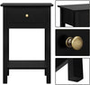 Black Side End Sofa Table Tall Wooden 1 Storage Drawer Open Shelf Telephone Unit