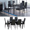 Rectangle Tempered Toughened Glass Dining Table and 6 Chairs Kitchen Dinner Set
