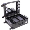 Portable Beauty Makeup Case Rolling Trolley Box Travel Workstation Lights Mirror