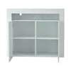 2 Doors White Sideboard Cabinet High Gloss Cupboard Storage Furniture With LED