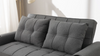 HUDSON 1-SEATER, 2-SEATER SOFA BED LINEN FABRIC WITH CUP HOLDERS GREY