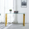 Tempered Glass Console Table Stainless Steel Chrome Legs Living Room Furniture