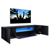 High Gloss 200cm Black TV Stand Cabinet Unit Living Room Furniture with RGB LED