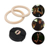 2X Wooden Gymnastic Rings Fitness Training Strength Home Gym Workout Bodyweight
