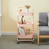 3 Tier Slim Kitchen Storage Trolley Cart Rack Tray Shelf Rolling Wheel W/ Handle