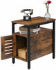 HOOBRO Side Table Narrow Bedside Table Nightstand End Sofa table Multifunctional