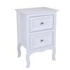 2 X Modern Country Style 2 Drawer Bedside Cabinet Tables White Sold as a PAIR