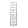 10 Tier Plastic Corner Shoe Rack Storage Shelf Holder Stand Organiser Unit White