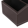 TV Air Conditioner Remote Control Holder Desktop Storage PU Leather Storage Box