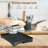 1 Tier Large Dish Drainer Rack Kitchen Draining Cutlery Holder+Chopstick Holder