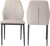 JIEXI Modern PU Leather Armless Chairs for Dining Kitchen, Steel Leg Set of 2 /4