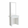White Dressing Makeup Table Sliding Mirror Drawer Shelves Bedroom Furniture Unit