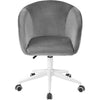 Velvet Swivel Office Chair Adjustable Height Thick Padded Seat Chair W/ Armrest