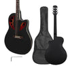 New 41" Cutaway Spruce Acoustic Guitar Round Back for Beginner Black