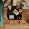 Solid Dark Wood Side Table | Vintage Inspired Side Unit Bedside