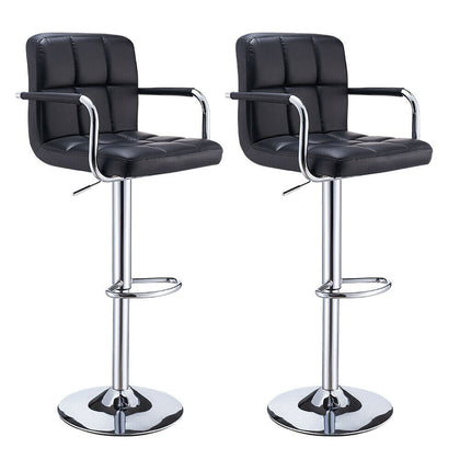 2x Bar Stools Hub Pub Kitchen Breakfast Swivel Gas Lift Chair Stool with Armrest