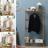 Wooden Clothes Rail Rack Garment Hanging Display Stand Shoe Storage Shelfs