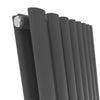 Anthracite Vertical Radiator Double Oval Column Modern Grey Tall Rads 1800x480mm