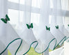 Butterfly Voile Curtain With Matching Piping - Kitchen Blind - Cafe Net Curtains