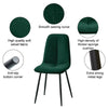 Set of 2 Dining Chair Living Room Velvet Chair with Metal Leg＆Soft Cushion Green