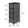 Bedside Storage Cabinet Drawers Fabric Metal Frame Sofa Side Bedroom Nightstand