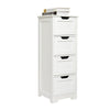 Mondeer 4 Drawers Bathroom Cabinet Wooden Chest Storage Cupboard White