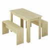 Wooden Dining Table and Chairs Set 2 Bench Kitchen Furniture Activity Desk Kid