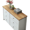 6 Drawer Bedroom Cabinet Chest of Drawers White and Oak