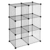 6/8 Cube Wire Grid Storage Shelf Rack DIY Bookcase Display Cabinet Shelving Unit