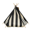 Foldable Stripe Pet Tent Canvas Cats Dogs Teepee House Puppy Kennel with Cushion