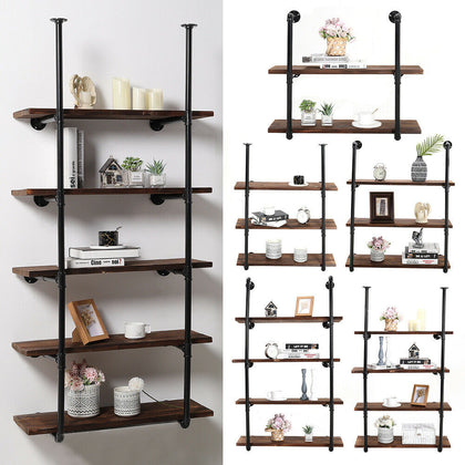 Black Metal Wall Shelf Wall Mounted Diaplay Shelf Living Room Bedroom