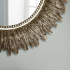 Large Wall Mountable Round Feather Mirror Antique Silver Living Room Bedroom