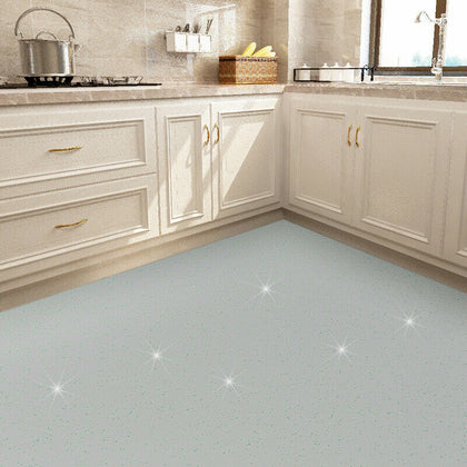 WHITE Granite Glitter Effect Vinyl Lino Flooring/Sparkly Home Office Floor Sheet