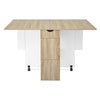 Folding Mobile Drop Leaf Dining Table Set w/4 Stools Dining Kitchen Wooden&White