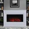 Electric Fireplace Fire Suite White Black Unit with LED Flame and Remote Control