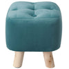 Luxury Padded Wooden Footstool Ottoman Square/Round Pouffe Stool Wood 4 Legs UK