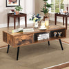 Coffee Table Mid-Century Modern Accent Desk w/1 Drawer & Storage Shelf Reception