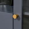 Modern Bedside Table Storage Cabinet with 2 Drawers, Adjustable Shelf, Grey