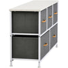 Chest of 5 Drawers Storage Wardrobe Cabinet Fabric Drawers & Metal Frame Hallway