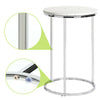 2 Pc White/Black Marble Nested Table Coffee Sofa Beside Side Table Nightstand UK