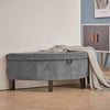 Velvet Padded Storage Ottoman Pouffe Stool Semi-Round Hallway Bed End Bench Seat