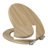 WC Toilet Seat with Soft Close Duroplast Adjustable with soft closing lid wood